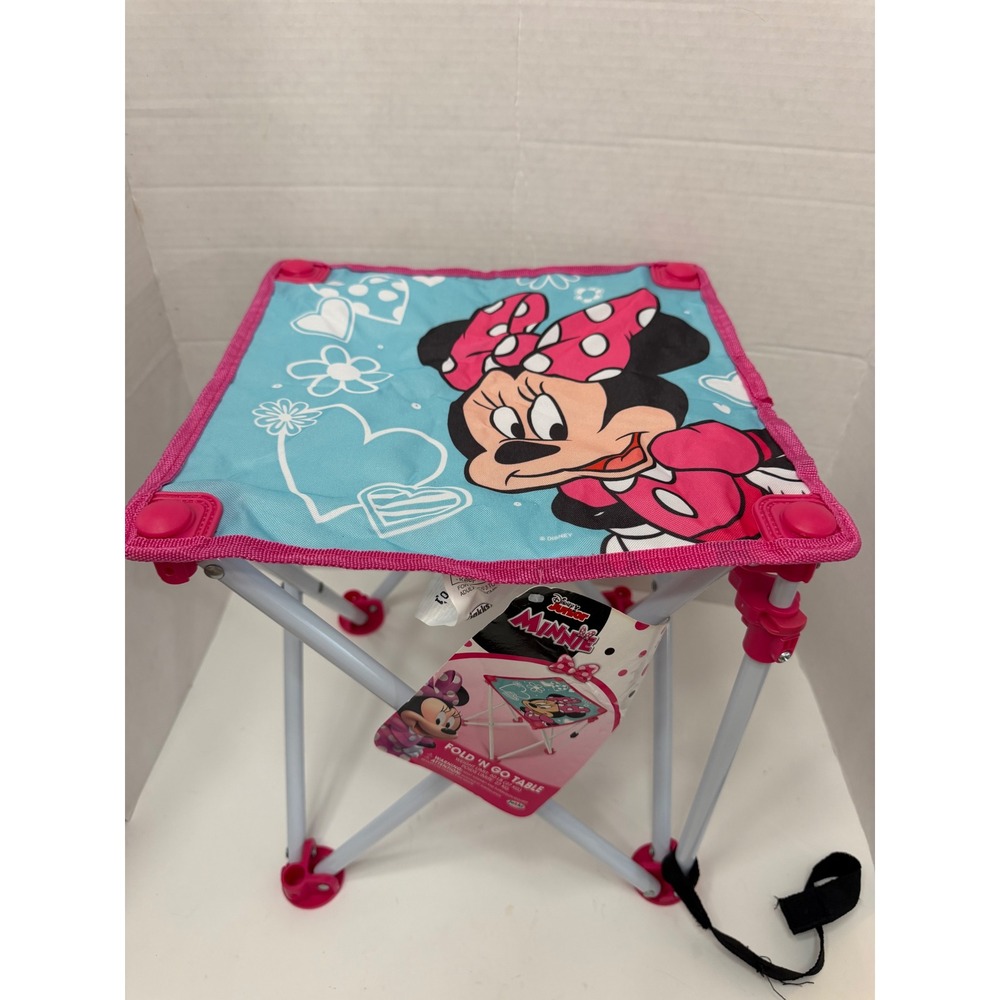 Disney Junior Minnie Mouse Fold N Go‎ Table Jakks Pacific Pink Blue Portable New
